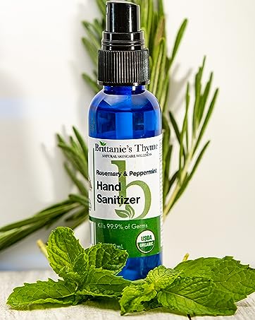 thyme and basil or mint disinfectants spray