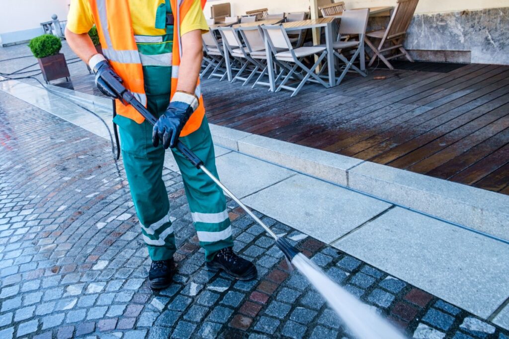 Wear Protective Gear doing pressure washing