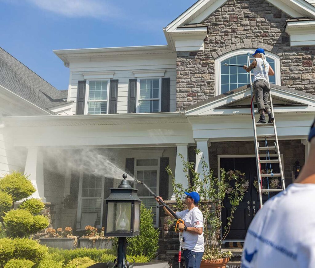 Pressure Washing Home. 