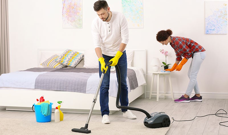 Cleaning bedroom