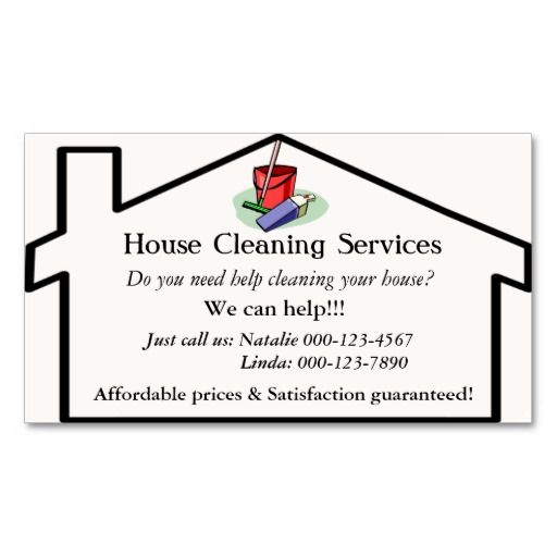 Tagline or Slogan of a House Cleaning Business Card