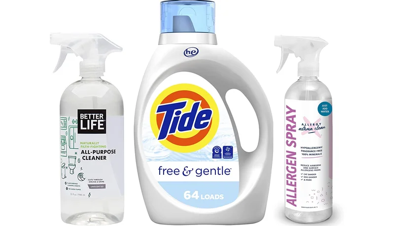 fragrance-free, hypoallergenic cleaning products.