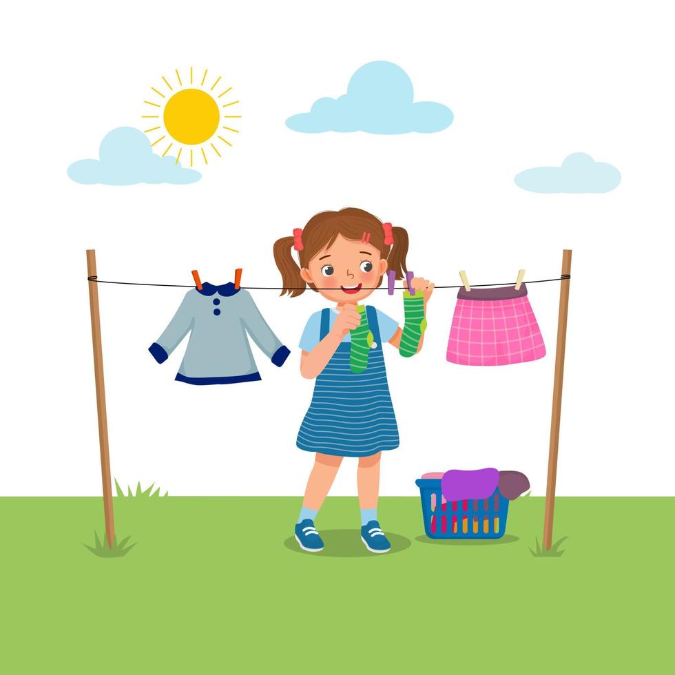 Hang the clothes to dry outdoors in the sun.