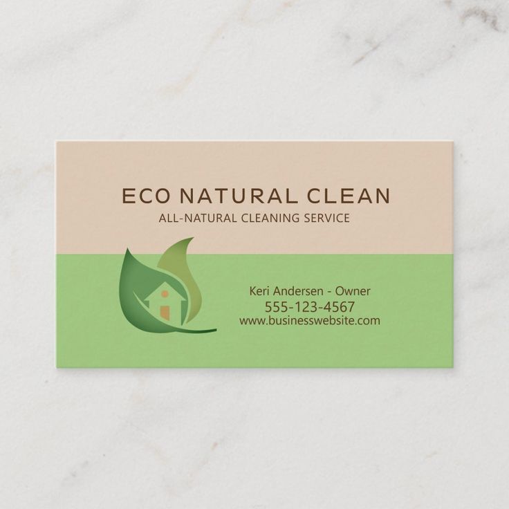 Eco-Friendly Credentials of a House Cleaning Business Card