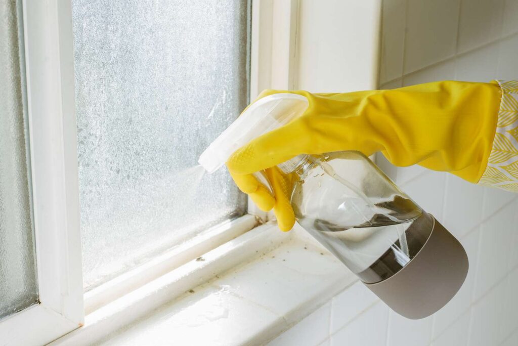 Window sills and frames cleaning