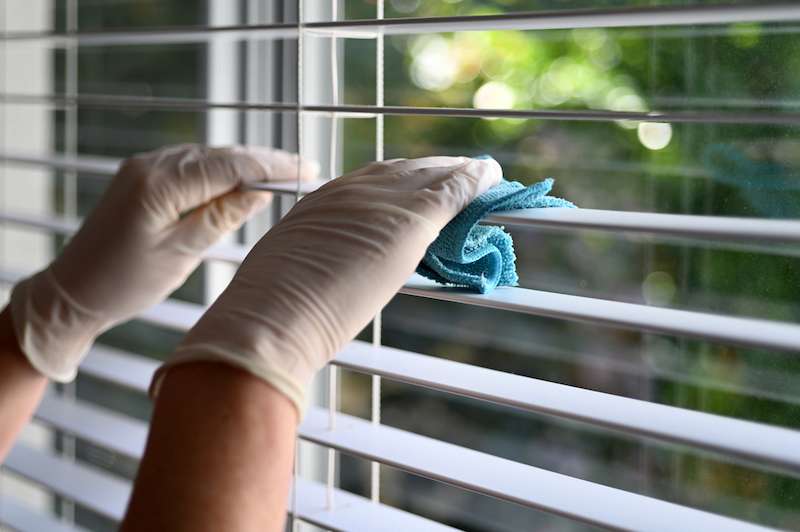 Dusting blinds and light fixtures